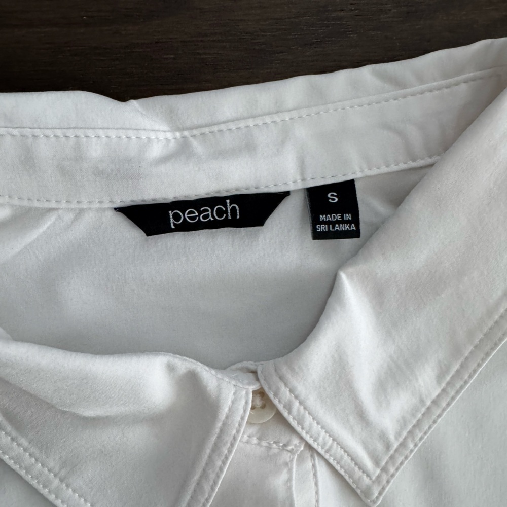 Peach brand White Hi-Low Button Down Shirt - Sz S - Picture 3 of 7